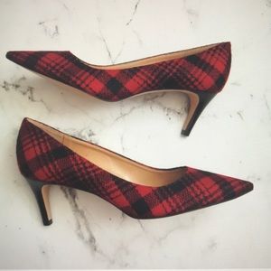 Talbots red and black plaid Skylar Heels
